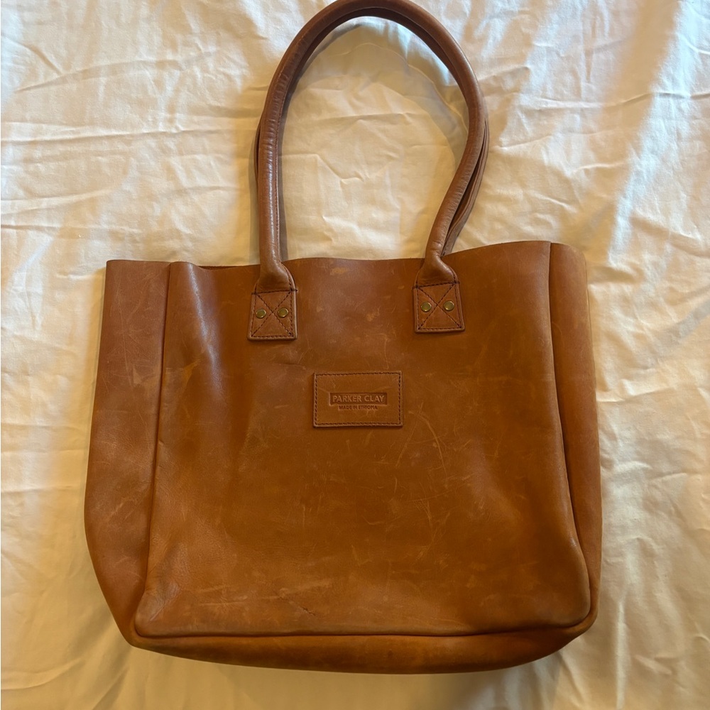 Parker Clay Tan Leather Tote